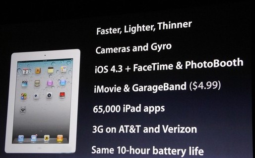 iPad 2 Blanc iPad 2 Blanc Apple iPad 2, iOS 4.3