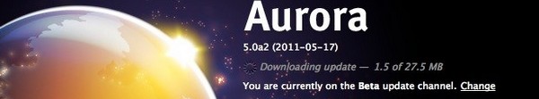 Firefox 5 Aurora Beta Firefox 5 arrive en Beta