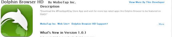 banniere Dolphin Browser HD banniere Dolphin Browser HD Dolphin Browser HD pour iPad