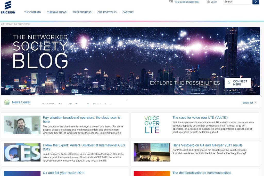 ericsson website 1024x685 [rumeurs] Ericsson sera présent au MWC 2012