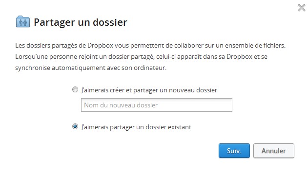 Partager dossier Dropbox Facebook Partager dossier Dropbox Facebook Dropbox permet le partage avec vos amis