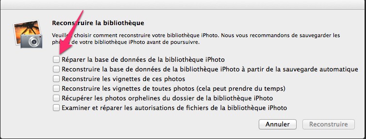 comment nettoyer iphoto library