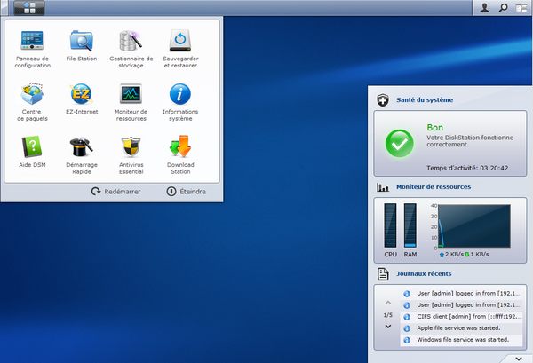Synology NAS DSM 4.0 Synology NAS DSM 4.0 Test du Synology DS412+