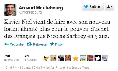 tweet Arnaud Montebourg Free tweet Arnaud Montebourg Free Hausse des forfaits mobiles