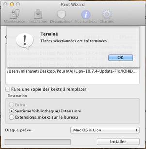 installation kexts terminee installation kexts terminee VMware Mac OS X 10.7.4 sur PC