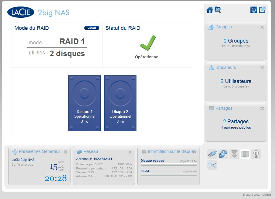 raid raid Test LaCie 2big NAS