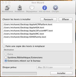 selection kext selection kext VMware Mac OS X 10.7.4 sur PC