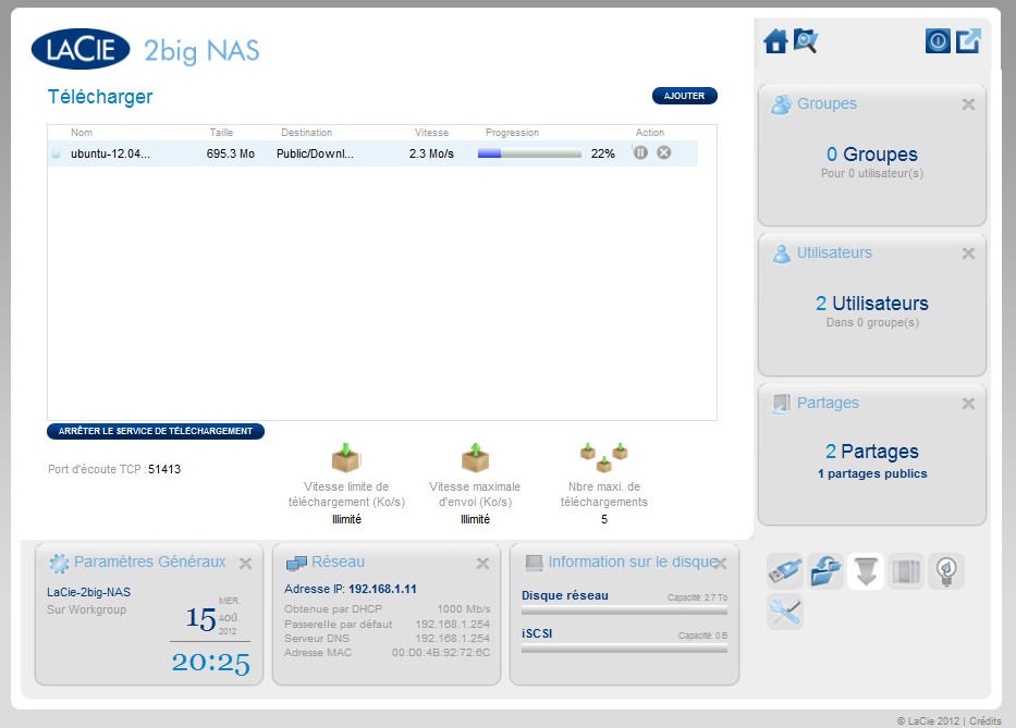 telechargement torrent telechargement torrent Test LaCie 2big NAS