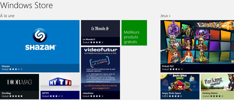 Windows Store Windows Store Bilan dune semaine avec Windows 8