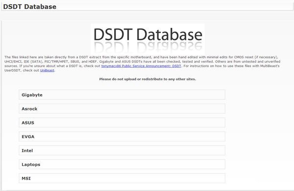 Construire votre propre MAC DSDT Database Construire votre propre MAC